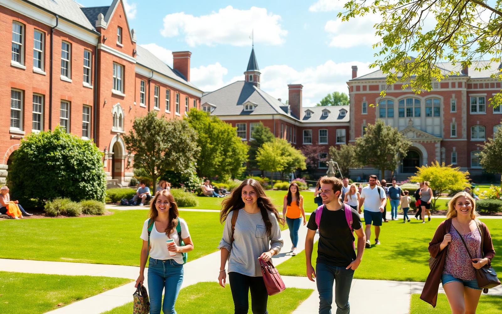 Students on the Saint Sebastian campus quad